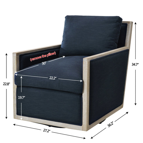 Sanford Down Swivel Armchair - Modern Swivel Chair | Swivel Accent Chairs | Kinwell Furniture | Swivel Armchairs