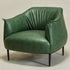Kadar Leather Barrel Chair-Green Modern Leather Chair | Accent Chairs | Kinwell Furniture | Barrel Chairs