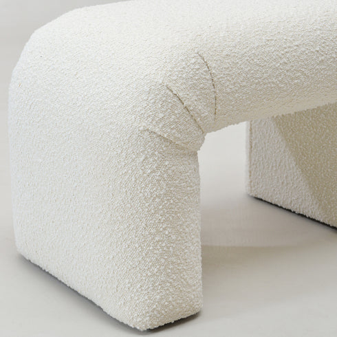 Norris Bouclé Ottoman - Fabric Ottoman | Decorative Ottoman | Kinwell Furniture | Modern Ottoman Furniture