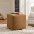 Bouclé Square Ottoman – Brown Modern Footstool | Small Upholstered Ottomans | Kinwell Furniture | Minimalist Cube Poufs