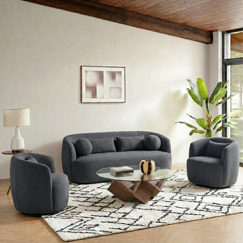 Ashlie Bouclé Loveseat | Fabric Loveseat Couch | Kinwell Furniture | Modern Loveseats & Comfortable Loveseat Sofa Couches