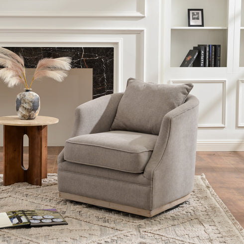 Minerva Swivel Barrel Chair - Gray Modern Swivel Chair | Swivel Accent Chairs | Kinwell Furniture | Swivel Armchairs