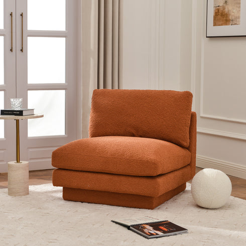 Montyne Bouclé Armless Chair - Comfortable Accent Chair | Side Chairs for Living Room | Kinwell Furniture | Oversize Accent Chairs & Large Accent Chairs