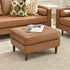 Tiziano Tufted Ottoman – Faux Leather Rectangular Footrest & Accent Seat | Mid-Century Upholstered Pouf | Camel Ottoman