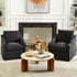 Charles Slipcover Swivel Barrel Chair – Black Modern Swivel Chair | Slipcover Swivel Chairs | Kinwell Furniture | Swivel Armchairs