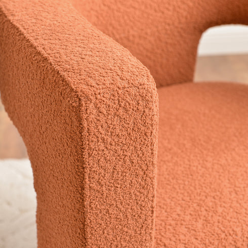 Herbert Modern Bouclé Armchair - Caramel Accent Chair | Decorative Accent Chairs | Kinwell Furniture | Modern Accent Chairs