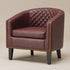 Logan Faux Leather Tufted Club Chair - Red Accent Chair | Decorative Accent Chairs | Kinwell Furniture | Modern Accent Chairs