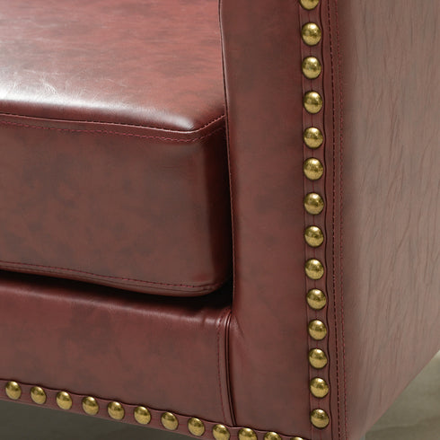 Logan Faux Leather Tufted Loveseat | Fabric Loveseat Couch | Kinwell Furniture | Modern Loveseats & Comfortable Loveseat Sofa Couches