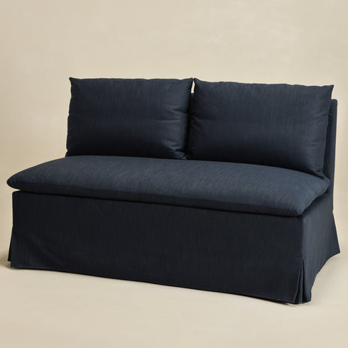 Nelly Performance Bench Banquette - Indigo Modern Banquette Bench | Dining Benches & Banquettes | Kinwell Furniture | Upholstered Banquette Bench