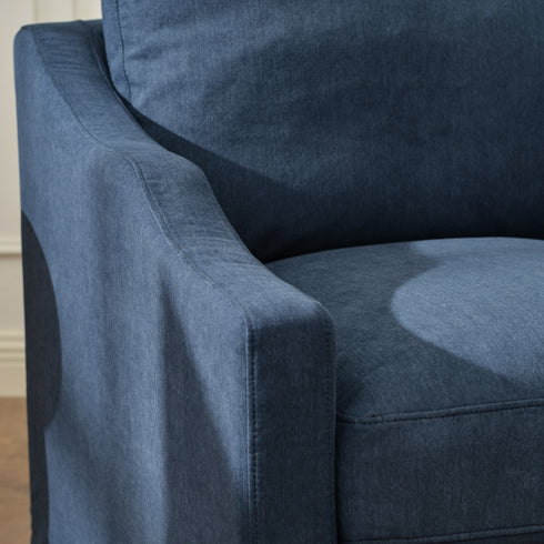 Charles Slipcover Swivel Barrel Chair – Navy Modern Swivel Chair | Slipcover Swivel Chairs | Kinwell Furniture | Swivel Armchairs