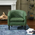 Logan Faux Leather Tufted Club Chair - Green Accent Chair | Decorative Accent Chairs | Kinwell Furniture | Modern Accent Chairs