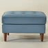 Tiziano Tufted Ottoman – Velvet Rectangular Footrest & Accent Seat | Mid-Century Upholstered Pouf | Blue Ottoman