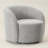 Everitte Bouclé Swivel Barrel Chair - Black and White Accent Swivel Chair | Swivel Chairs for Living Rooms | Kinwell Furniture | Top Swivel Chairs