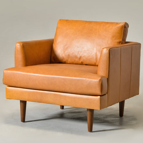 Samuel Tapered Arm Leather Chair