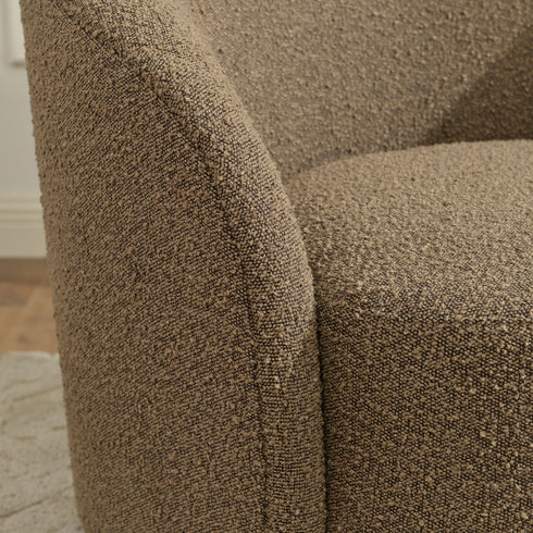 Everitte Bouclé Swivel Barrel Chair