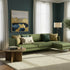 Samuel Tapered Arm Two-Piece Sectional – Velvet Green Chaise Sectional Sofa | 3-Seater Couch | Kinwell Furniture | Modern Tapered Look
