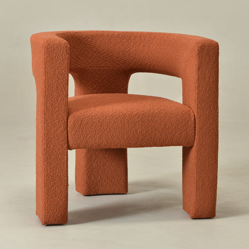 Herbert Modern Bouclé Armchair - Caramel Accent Chair | Decorative Accent Chairs | Kinwell Furniture | Modern Accent Chairs
