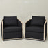 Claude Performance Linen Fabric Swivel Chair - Black Modern Swivel Chair | Swivel Accent Chairs | Kinwell Furniture | Swivel Armchairs