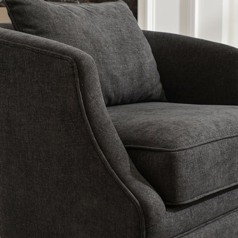 Minerva Swivel Barrel Chair - Black Modern Swivel Chair | Swivel Accent Chairs | Kinwell Furniture | Swivel Armchairs