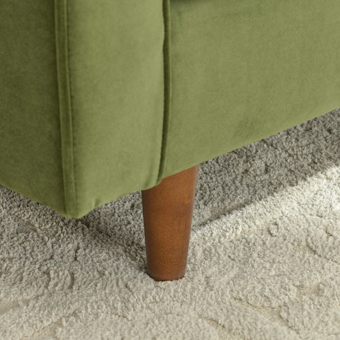 Tiziano Tufted Armchair – Green Velvet Accent Chair with Pillows | Mid-Century Lounge Chair | Kinwell Furniture