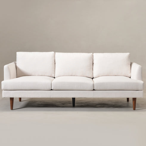 Ivory Upholstered Sofa – Albert Sofa Couch | 3-Seater Sofa | Kinwell Furniture | Mid-Century Modern, Timeless Design