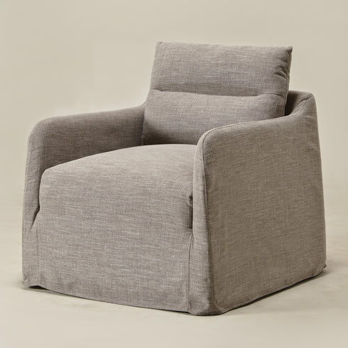 Clara Linen Slipcover Swivel Chair