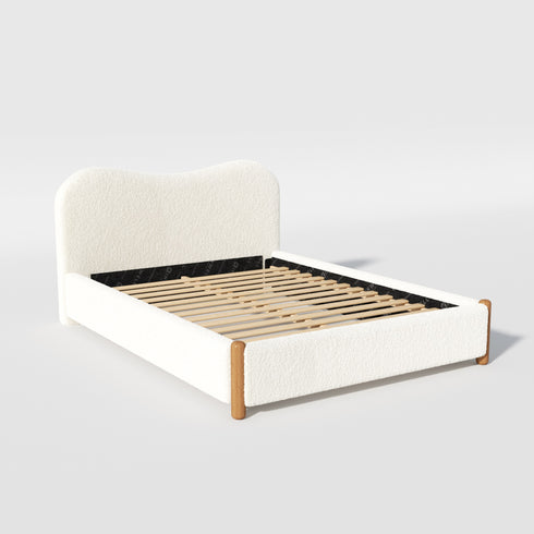 Dorothy Bed Frame with Headboard – White Modern Full Bed Frame | Platform Beds | Kinwell Furniture | Bedroom Bed Headboard