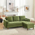 Tiziano Tufted 2-Piece Sectional Sofa – Green Velvet Reversible Chaise Couch with Accent Pillows | Mid-Century Modern L-Shaped Sofa | Kinwell Furniture