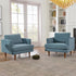 Upholstered Armchair – Blue Square Arm Accent Chair | Performance Fabric Armchair | Kinwell Furniture | Scandinavian, Timeless Design