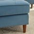 Tiziano Tufted Ottoman – Velvet Rectangular Footrest & Accent Seat | Mid-Century Upholstered Pouf | Blue Ottoman
