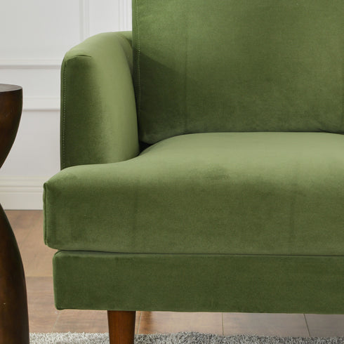 Green Upholstered Loveseat – Albert Loveseat Sofa | 2-Seater Couch | Kinwell Furniture | Mid-Century Modern, Timeless Design