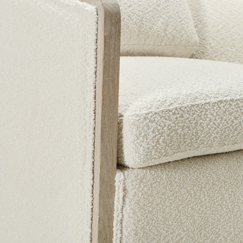 Claude Bouclé Swivel Barrel Chair - Cozy Modern Swivel Chair | Swivel Accent Chair for Living Room | Kinwell Furniture | Swivel Armchair with Bouclé Fabric