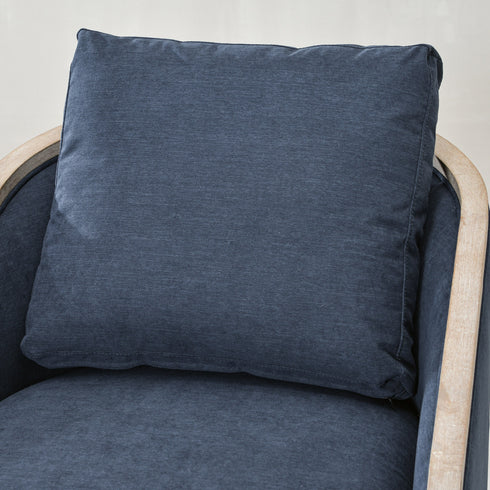 Barnett Swivel Barrel Chair - Navy Modern Swivel Chair | Swivel Accent Chairs | Kinwell Furniture | Swivel Armchairs