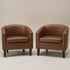 Logan Faux Leather Tufted Club Chair - Brown Accent Chair | Decorative Accent Chairs | Kinwell Furniture | Modern Accent Chairs