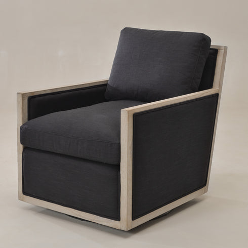 Sanford Down Swivel Armchair - Black Modern Swivel Chair | Swivel Accent Chairs | Kinwell Furniture | Swivel Armchairs