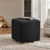 Bouclé Square Ottoman – Black Modern Footstool | Small Upholstered Ottomans | Kinwell Furniture | Minimalist Cube Poufs