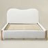 Dorothy Linen Platform Bed with Headboard – White Modern Upholstered Double Bed Frame | Platform Beds | Kinwell Furniture | Bedroom Bed Frame