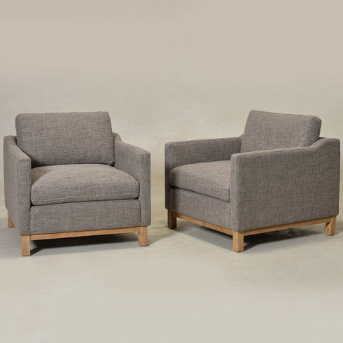 Goose Down Feathers Upholstered Armchair – Tan Square Arm Accent Chair | Plush Feather-Filled Chair | Kinwell Furniture | Cloud-Soft, Timeless Design