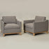 Goose Down Feathers Upholstered Armchair – Tan Square Arm Accent Chair | Plush Feather-Filled Chair | Kinwell Furniture | Cloud-Soft, Timeless Design