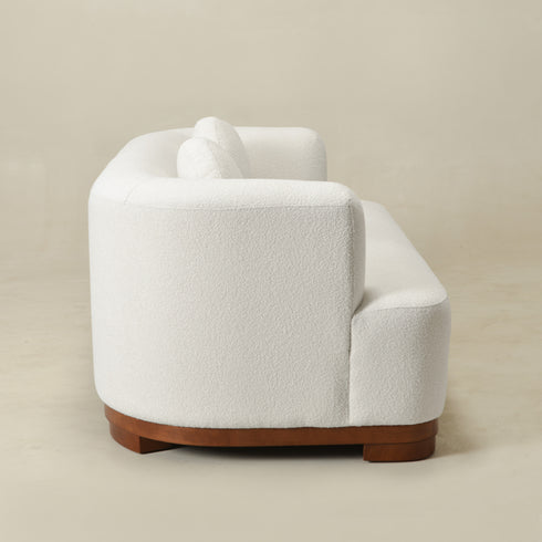 Otto Bouclé Loveseat in Beige – Modern Boucle 2 Seater Sofa | Small Apartment Sofa | Cozy Loveseat Couch | Kinwell Furniture