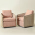 Claude Linen Swivel Cane Chair