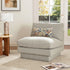 Linen Blend Down Feather Upholstered Accent Chair – Light Gray Modern Armless Slipper Chair | Plush Goose Down Filled Lounge Chair with Removable Cushions | Kinwell Furniture | Extra Wide Accent Chair
