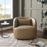 Ashlie Faux Leather Swivel Chair - Khaki Swivel Armchair | Faux Leather Accent Chairs | Kinwell Furniture | Modern Swivel Chairs