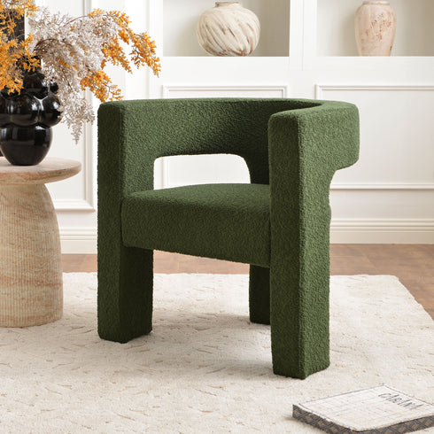 Herbert Modern Bouclé Armchair - Green Accent Chair | Decorative Accent Chairs | Kinwell Furniture | Modern Accent Chairs