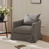 Eliza Slipcover Swivel Barrel Chair – Gray Swivel Armchair | Washable Slipcover Chair | Kinwell Furniture | Cozy Lounge Chair