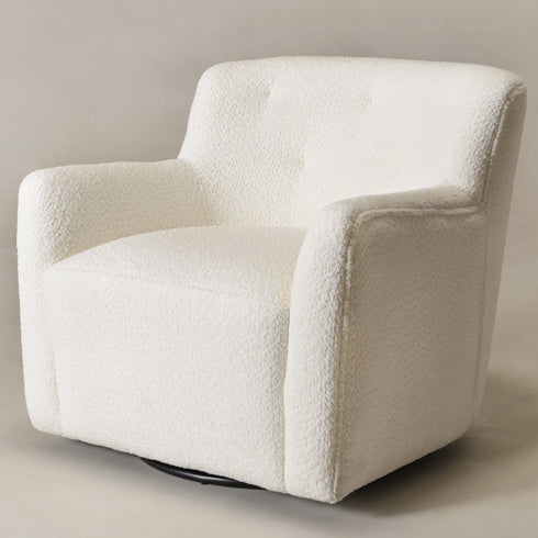 Vestie Chenille Swivel Barrel Chair - Comfortable Swivel Chair | Modern Swivel Chairs | Kinwell Furniture | Modern Swivel Chairs