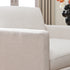 Goose Down Feathers Upholstered Armchair – Cream Square Arm Accent Chair | Plush Feather-Filled Chair | Kinwell Furniture | Cloud-Soft, Timeless Design