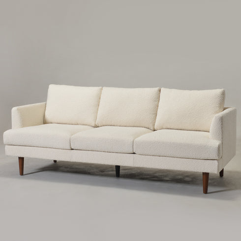 Cream Upholstered Sofa – Albert Sofa Couch | 3-Seater Sofa | Kinwell Furniture | Mid-Century Modern, Timeless Design