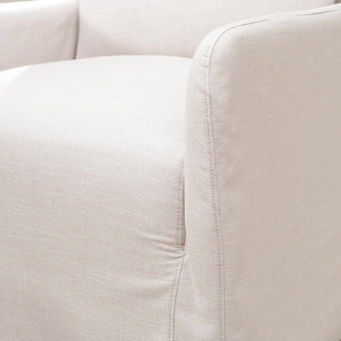 Clara Linen Slipcover Swivel Chair