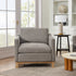 Goose Down Feathers Upholstered Armchair – Tan Square Arm Accent Chair | Plush Feather-Filled Chair | Kinwell Furniture | Cloud-Soft, Timeless Design